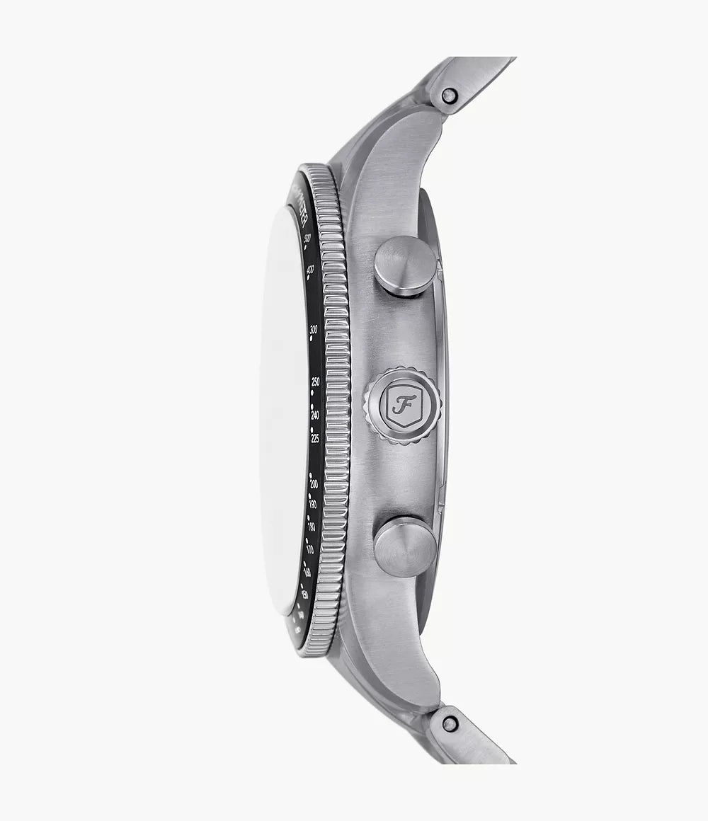 Side profile of Fossil Sport Tourer FS6045 chronograph watch showing case thickness