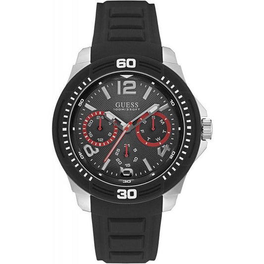 Guess Tread Black Silicon Strap Men's Watch W0967G1