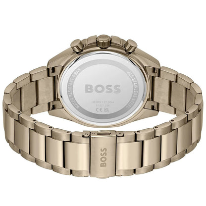 Hugo Boss 1514019 watch caseback showing BOSS engraved on steel case