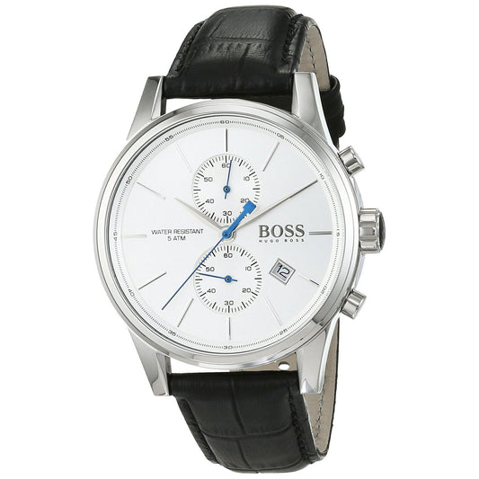 Hugo Boss Chronograph Grand Prix Black Leather Strap Men's Watch 1513282
