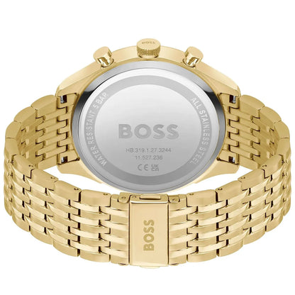 Hugo Boss Gregor watch caseback showing engraved BOSS logo and reference number