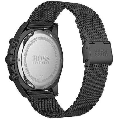 Hugo Boss Ocean Edition watch side view showing case profile and mesh strap band