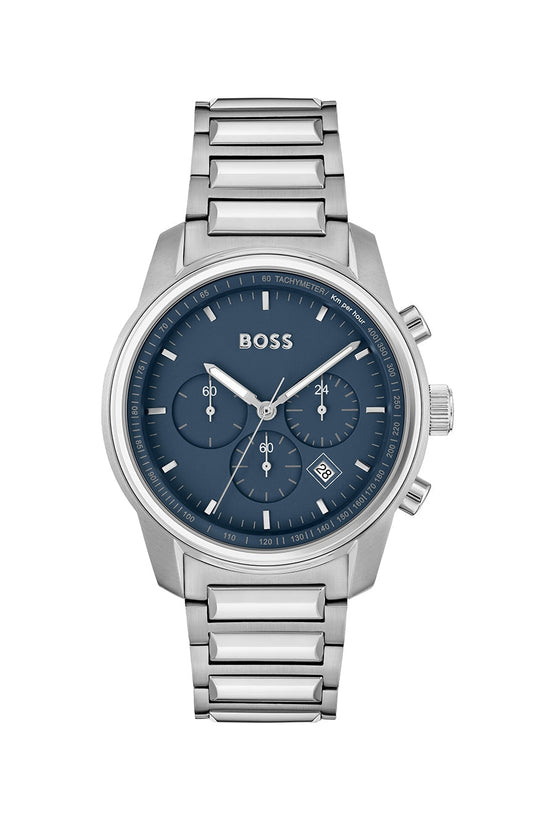 Hugo Boss Trace blue dial chronograph men's watch with stainless steel bracelet
