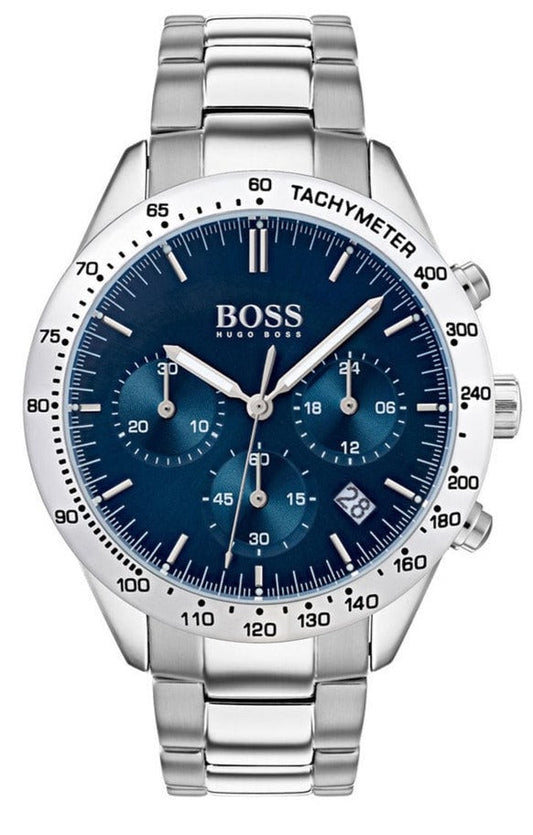Hugo Boss Chronograph VANGUARD Black Leather Strap Men's Watch 1513582