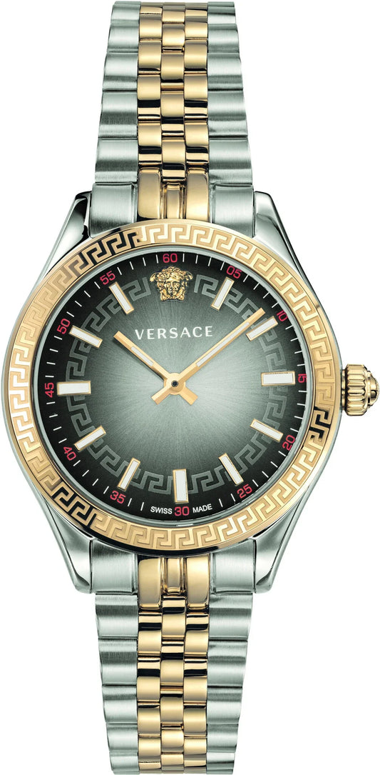 Versace Hellenyium Grey Dial Two Tone Steel Strap Women's Watch - VEHU00520