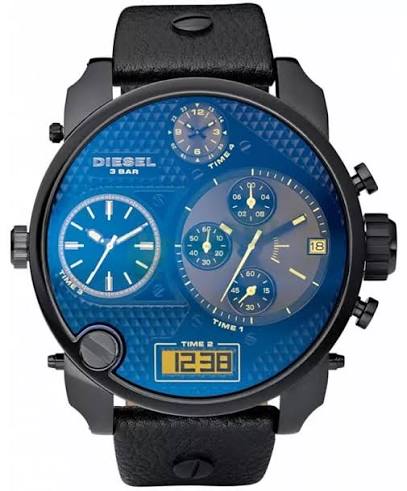 Diesel SBA Chronograph Blue/Black Dial Analog Digital Iridescent Men's Watch DZ7127