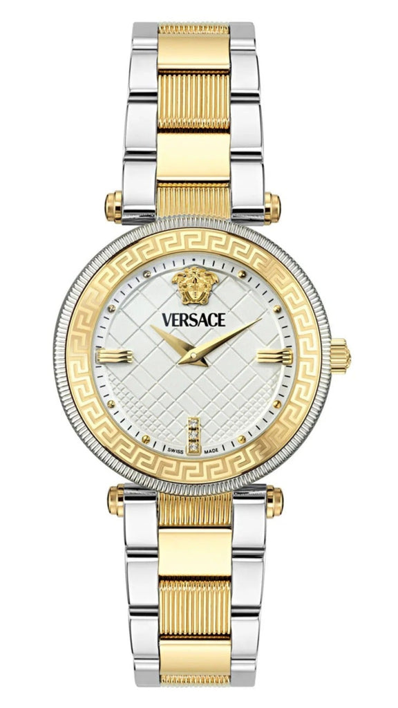 Versace Reve Analog White Dial Two Tone Steel Strap Watch for Women - VE8B00724
