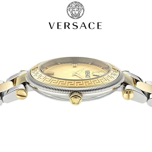 Versace Reve Analog Gold Dial Two Tone Steel Strap Watch for Women - VE8B00324