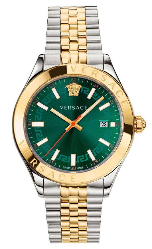 Versace Hellenyium Quartz Green Dial Two Tone Steel Strap Watch for Women - VEHU00420