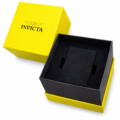 Invicta Pro Diver watch box with yellow exterior and black interior