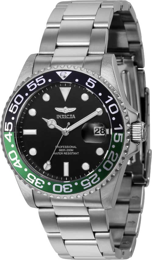 Invicta Pro Diver Quartz Black Dial Sprite Bezel Men's Watch - 36533