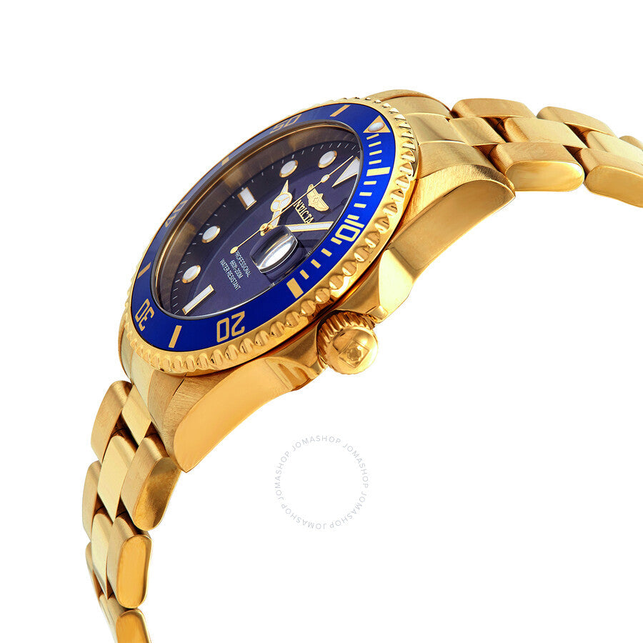 Invicta Pro Diver Japan Quartz Blue Dial Gold Men's Watch 33270