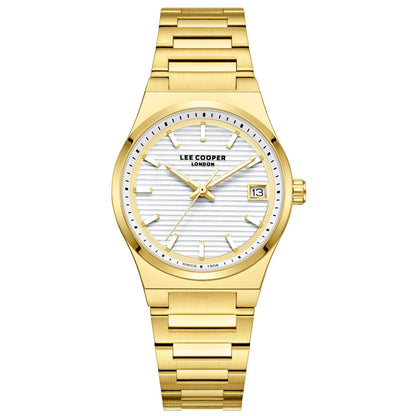 Lee Cooper Classic Date Window gold watch with silver dial and date window