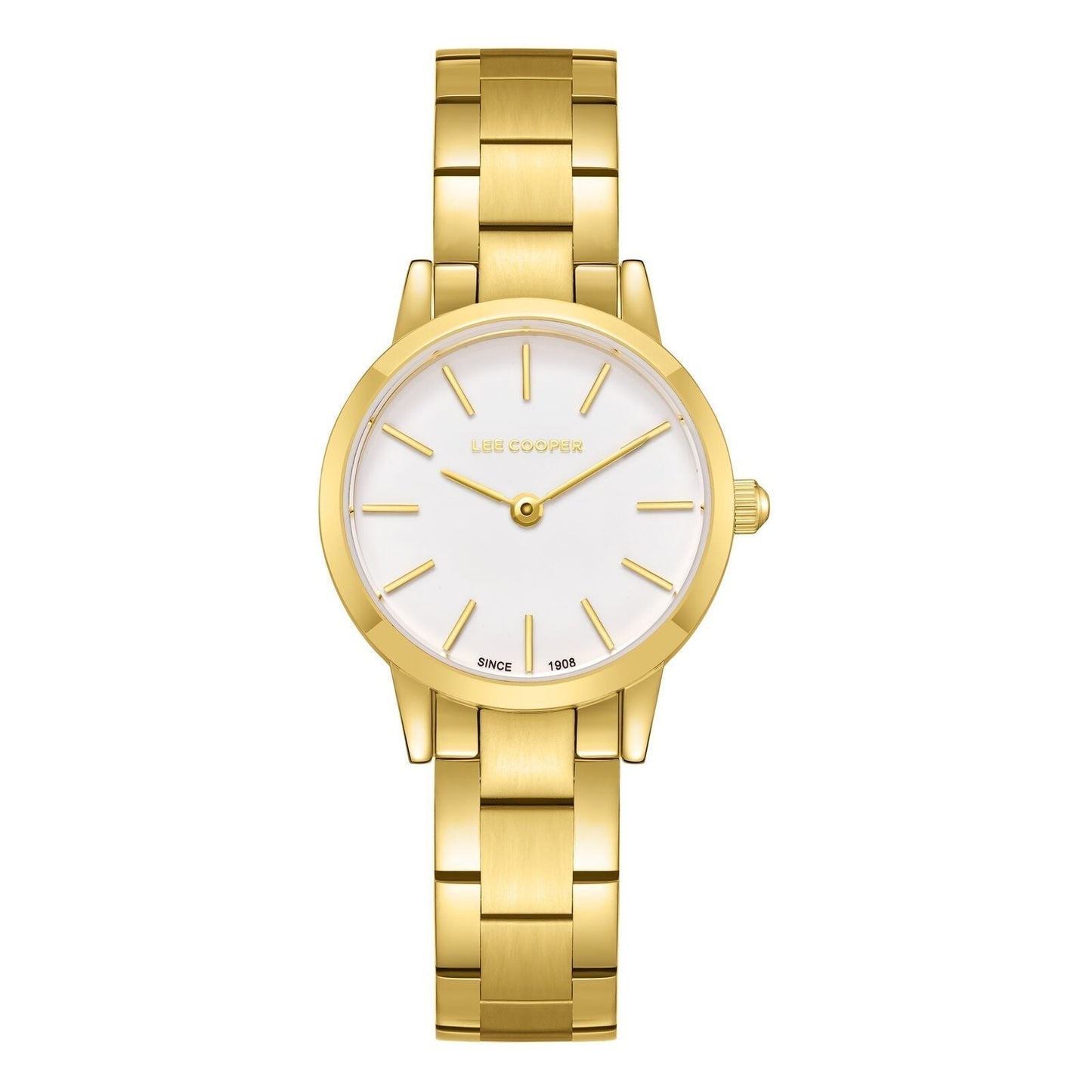 Lee Cooper Crystals White MOP Dial Gold Watch - LC08098.120