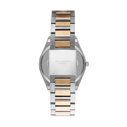 Lee Cooper LC07608.530 watch caseback view showing two-tone stainless steel bracelet