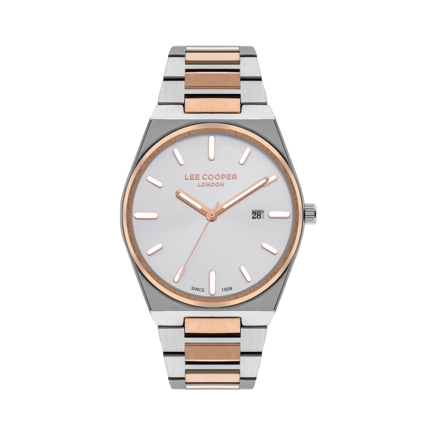 Lee Cooper LC07608.530 two-tone watch with silver dial and rose gold accents