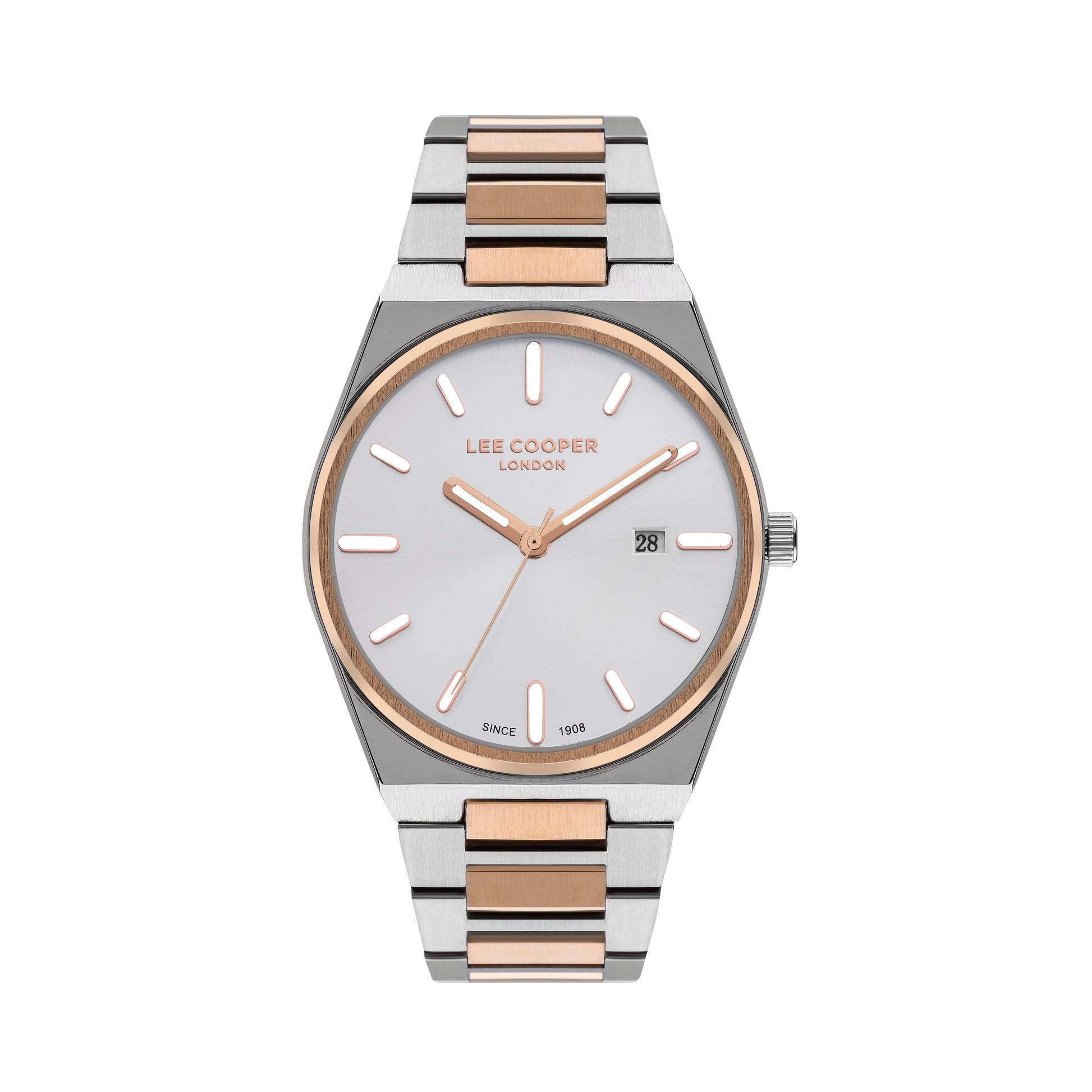 Lee Cooper LC07608.530 two-tone watch with silver dial and rose gold accents