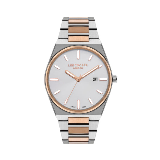 Lee Cooper LC07608.530 two-tone watch with silver dial and rose gold accents