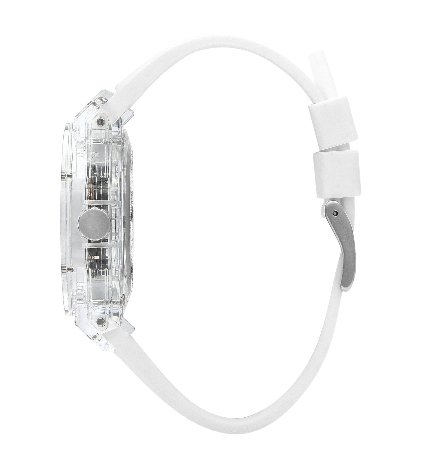 Lee Cooper LC07975.333 watch shown from side profile with white silicone strap