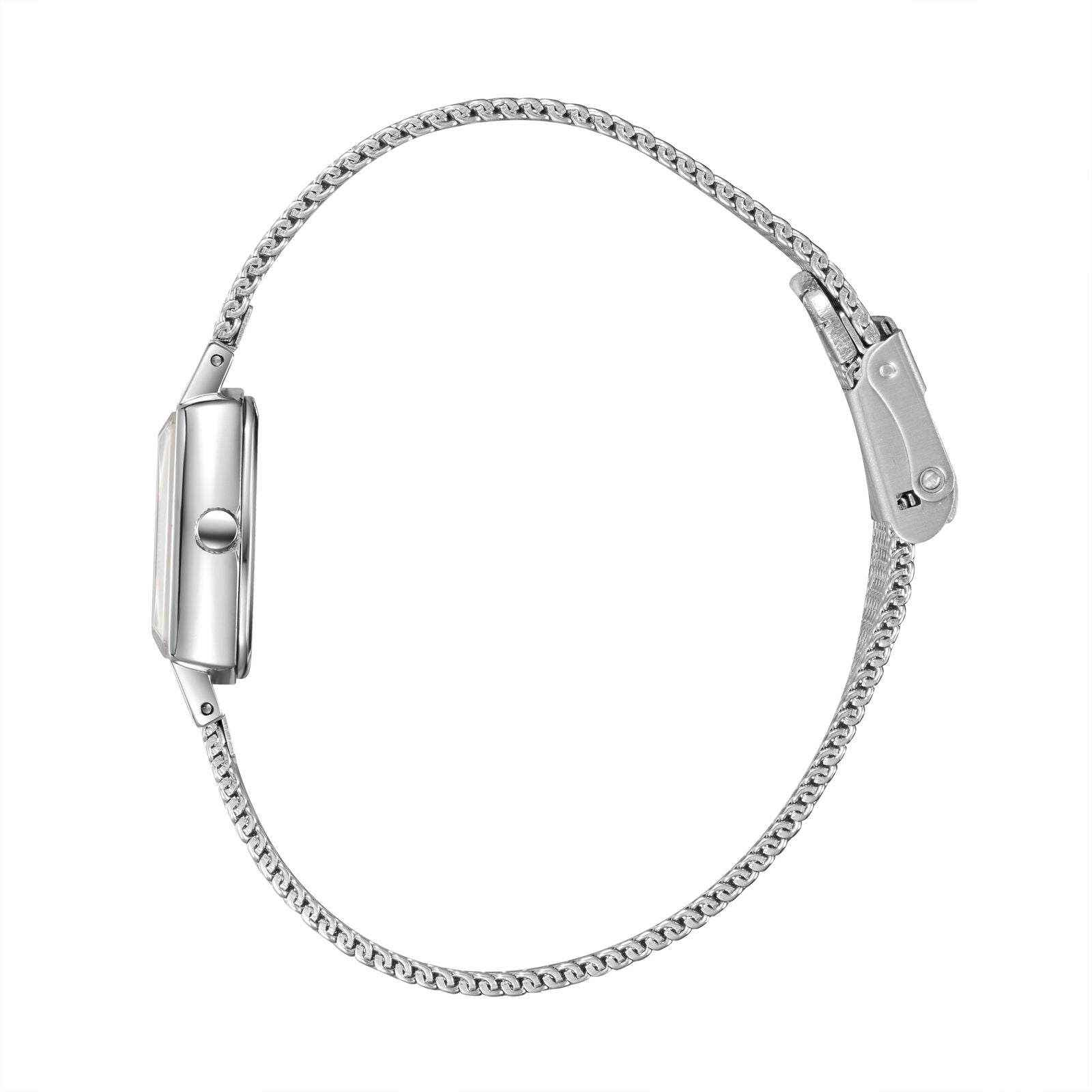 Lee Cooper silver mesh strap with clasp closure