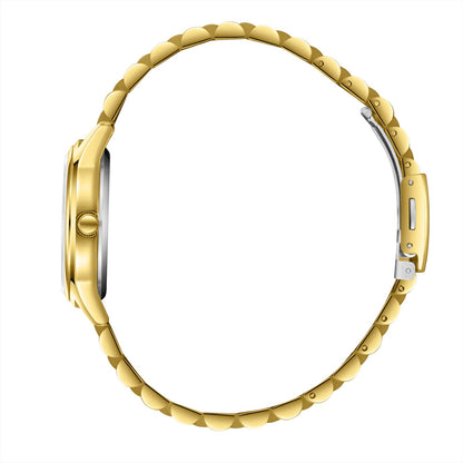 Side view of Lee Cooper watch showing gold-tone case profile and clasp details