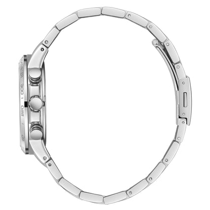 Lee Cooper watch side profile showing silver-tone stainless steel bracelet and case thickness