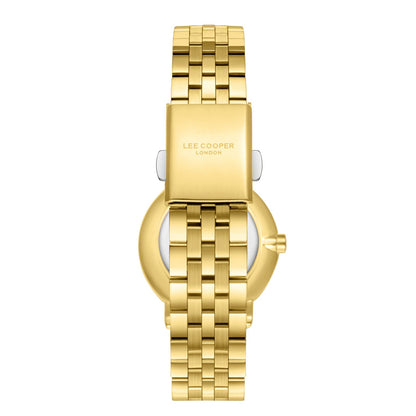 Lee Cooper LC08297.130 gold watch caseback view with engraved branding