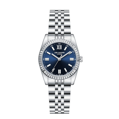 Lee Cooper LC08303.390 watch with blue dial and silver-tone bracket strap
