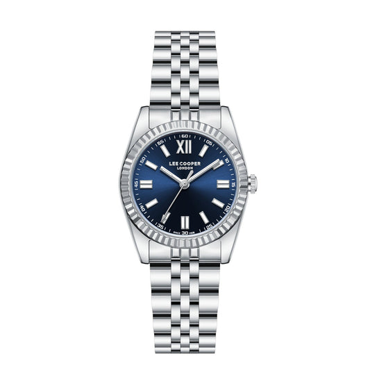 Lee Cooper LC08303.390 watch with blue dial and silver-tone bracket strap