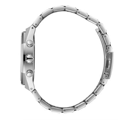 Lee Cooper Malo watch side profile showing case thickness and chronograph pushers