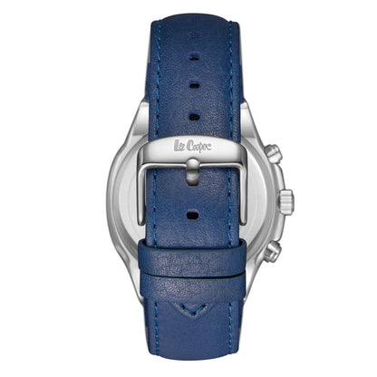 Lee Cooper Multifunction Blue Dial and Genuine Leather Silver Watch - LC07992.399