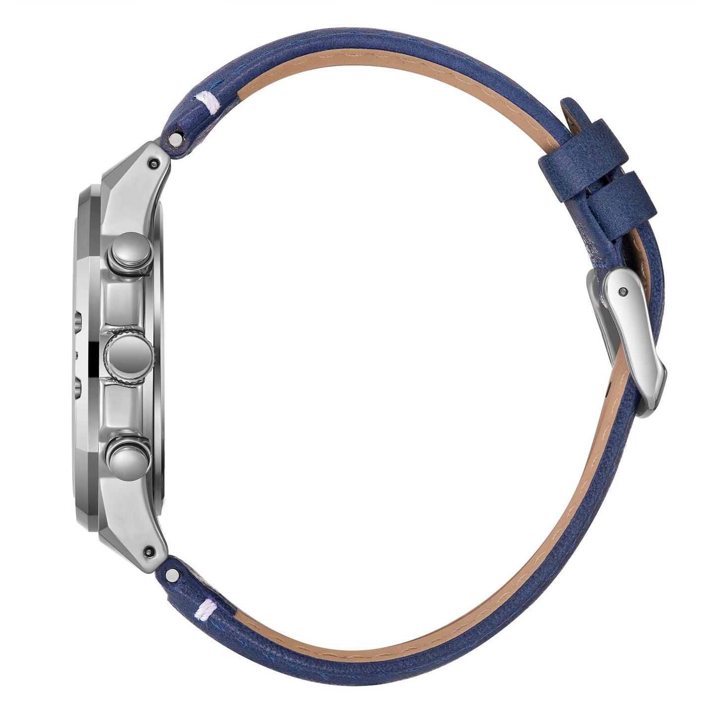 Lee Cooper Multifunction Blue Dial and Genuine Leather Silver Watch - LC07992.399