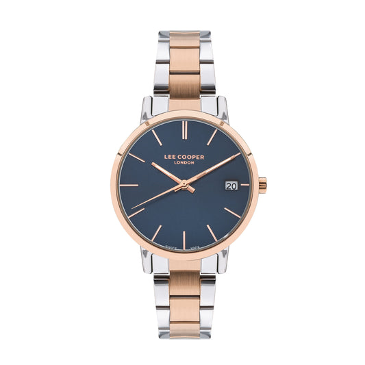 Lee Cooper Elegance Date Window Blue Dial Two-Toned Watch – LC07447.590