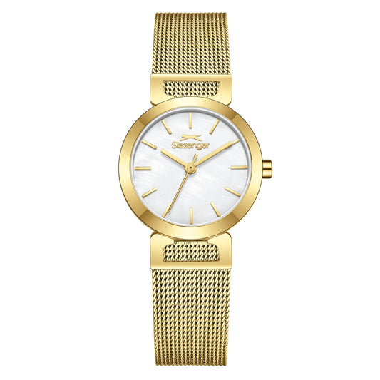 Slazenger Classic White Dial Mesh Gold Watch - SL.09.2592.3.120