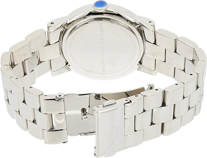 Caseback detail of Marc By Marc Jacobs Amy steel watch