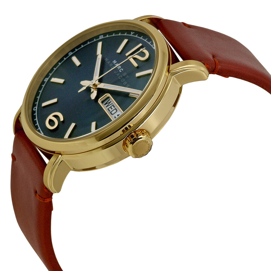 Marc By Marc Jacobs Fergus Black Dial Brown Leather Watch MBM5077 (Defect)