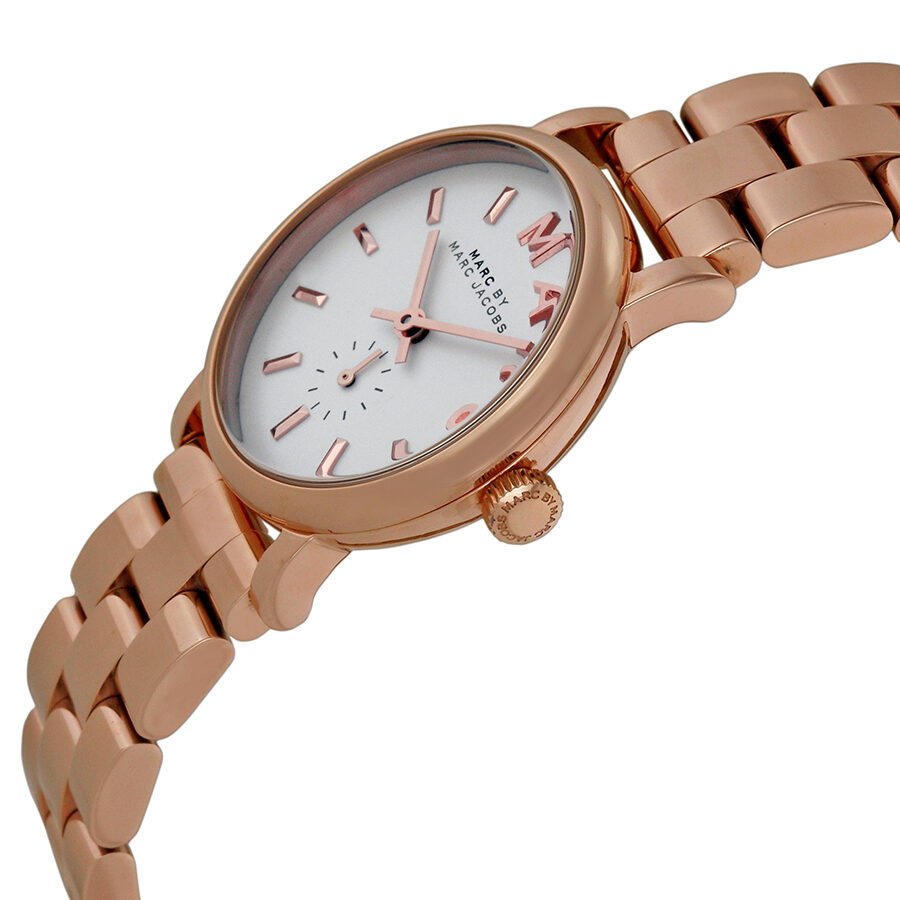 Marc by Marc Jacobs Baker White Dial Rose Gold-plated Ladies Watch MBM3248