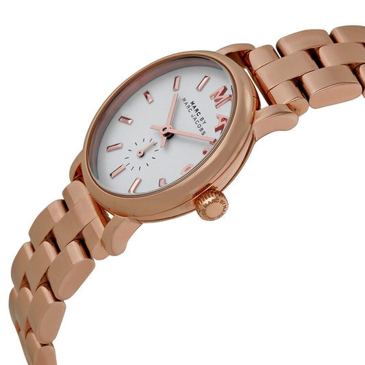 Marc by Marc Jacobs Baker White Dial Rose Gold-plated Ladies Watch MBM3248