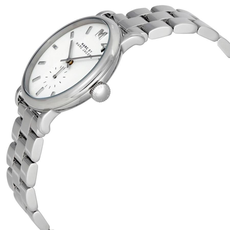 Marc Jacobs Baker White Dial Silver 36mm Ladies Watch MBM3242