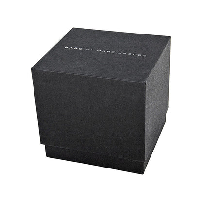 Marc by Marc Jacobs Baker MBM1269 black branded watch box with silver logo text