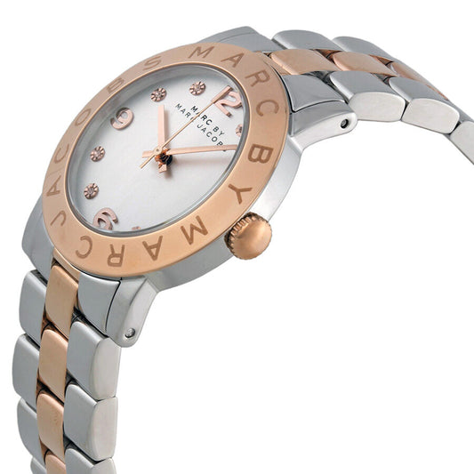 Marc by Marc Jacobs Silver Dial Two-tone Ladies Watch MBM3194
