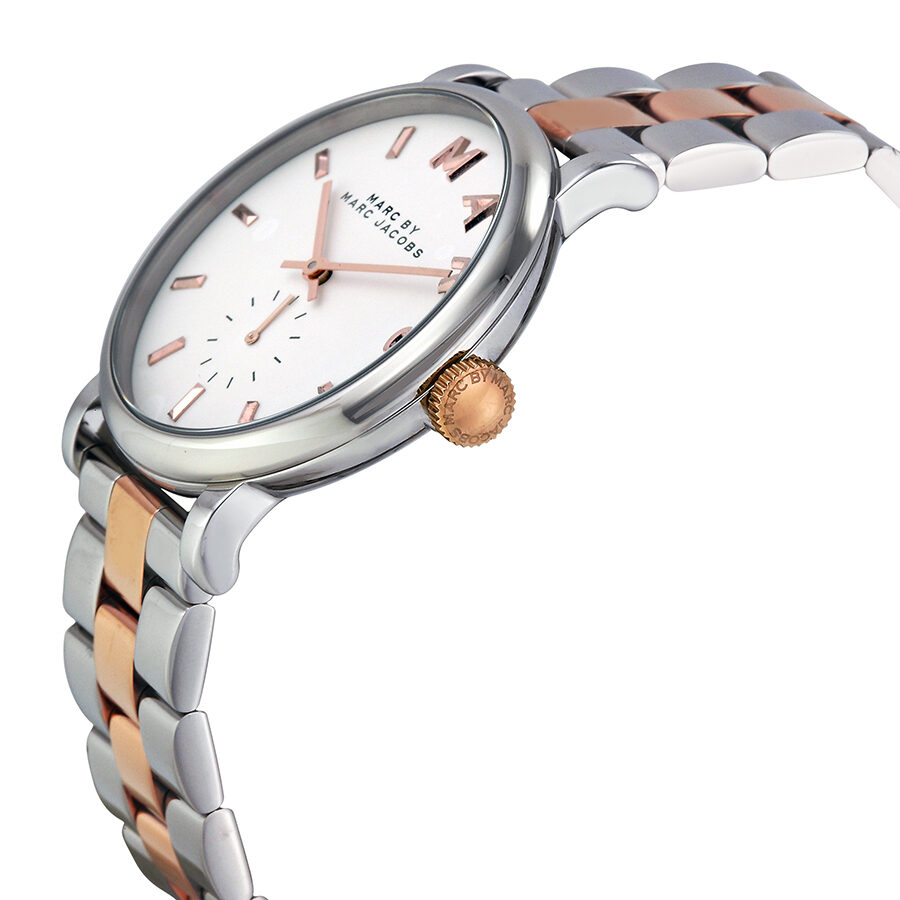 Marc by Marc Jacobs White Dial Two Tone Stainless Steel Ladies Watch MBM3312