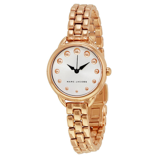 Marc Jacobs Betty watch with white dial, rose gold case and rose gold bracelet