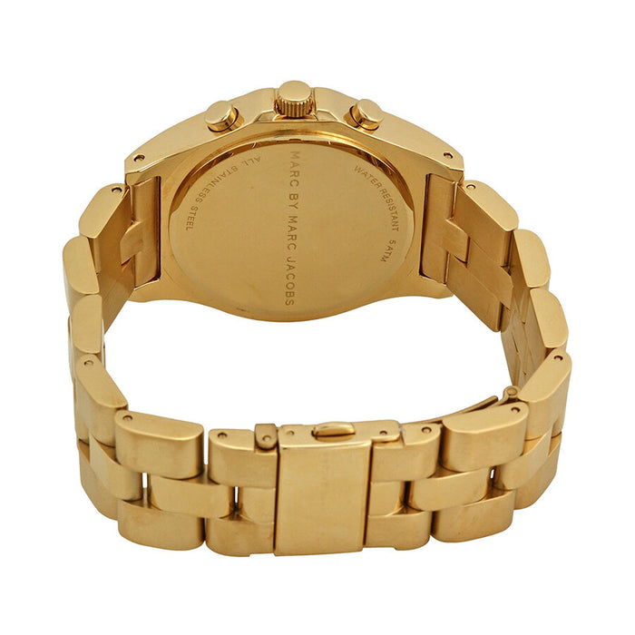 MARC BY MARC JACOBS Blade Chronograph Gold Dial Gold-Tone Stainless Steel Ladies Watch MBM3101