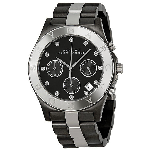 Marc by Marc Jacobs Blade Chronograph Gunmetal and Silver-Tone Ladies Watch MBM3179
