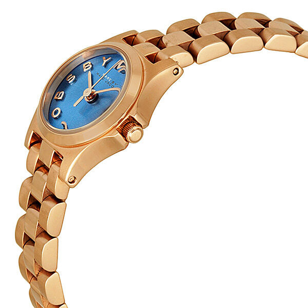 Marc by Marc Jacobs Henry Dinky Blue Dial Rose Gold-Tone Stainless Steel Ladies Watch MBM3204
