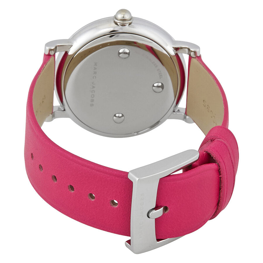 Marc Jacobs Roxy Black Dial Pink Leather Silver Watch - MJ1535