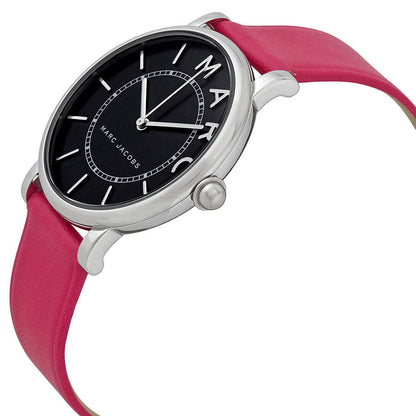 Marc Jacobs Roxy Black Dial Pink Leather Silver Watch - MJ1535