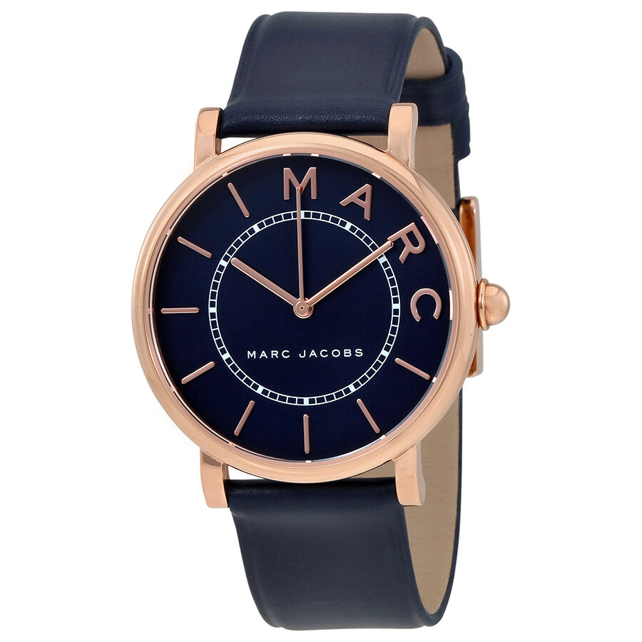 Marc Jacobs Roxy Navy Blue Dial Ladies Leather Watch MJ1534