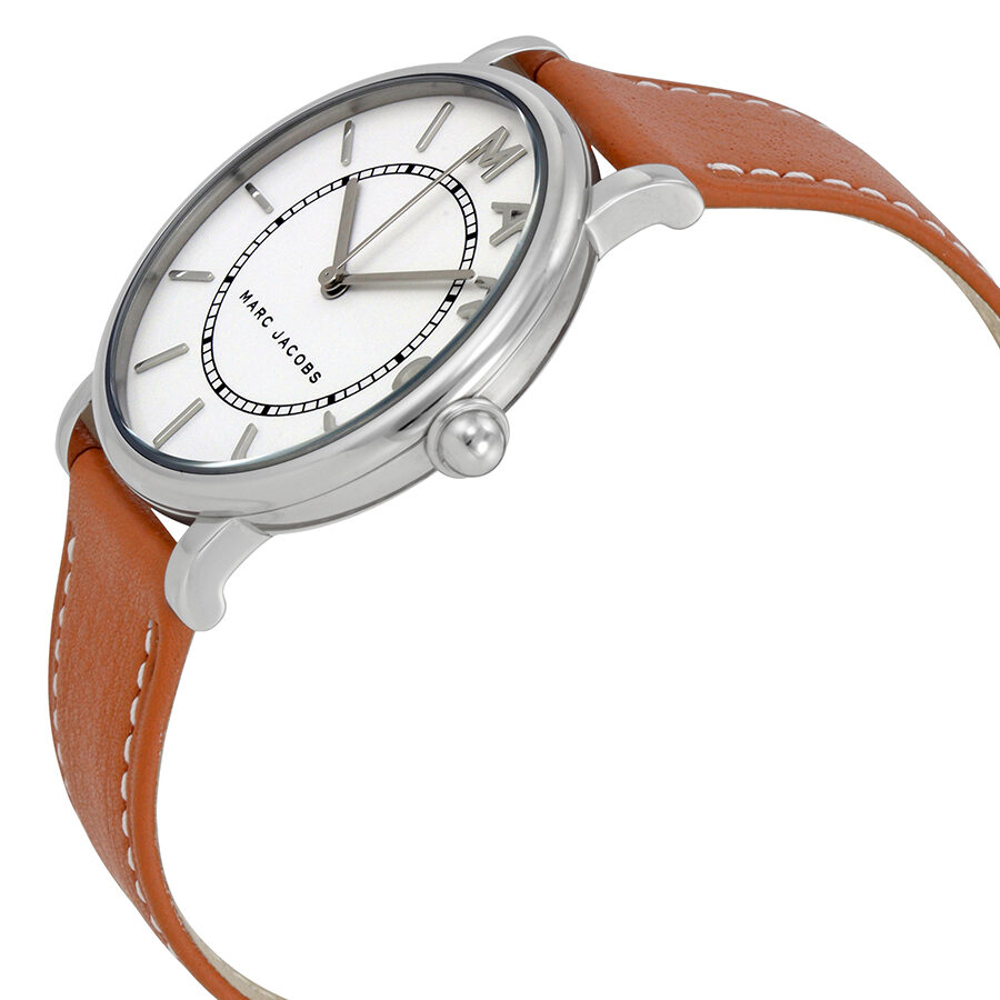 Marc Jacobs Roxy Quartz White Dial Brown Leather Ladies Watch MJ1571